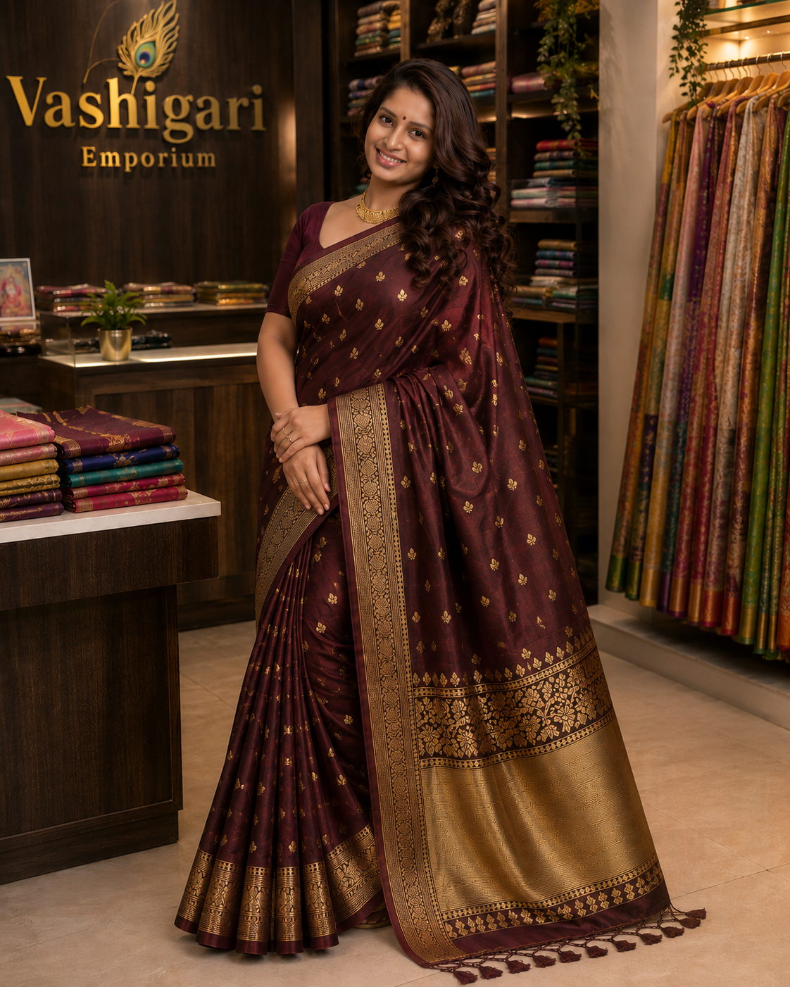 Kanjivaram rich brown soft silk VEKRB0105