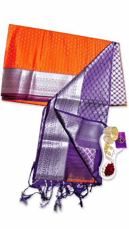 Jasmine Bud Kanjivaram silk saree VEJK406