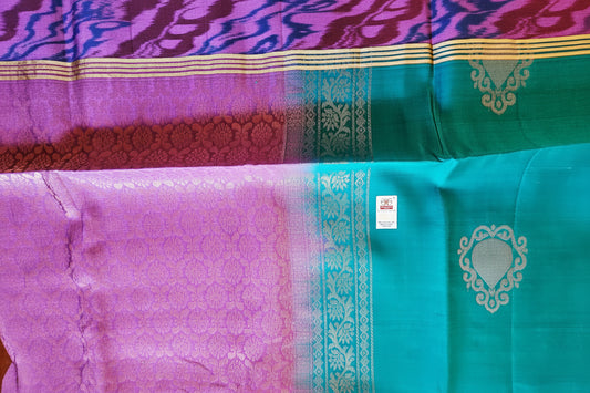Kanjivaram Pure silk sarees Peacock Green Bridals Kanchipuram VEK324