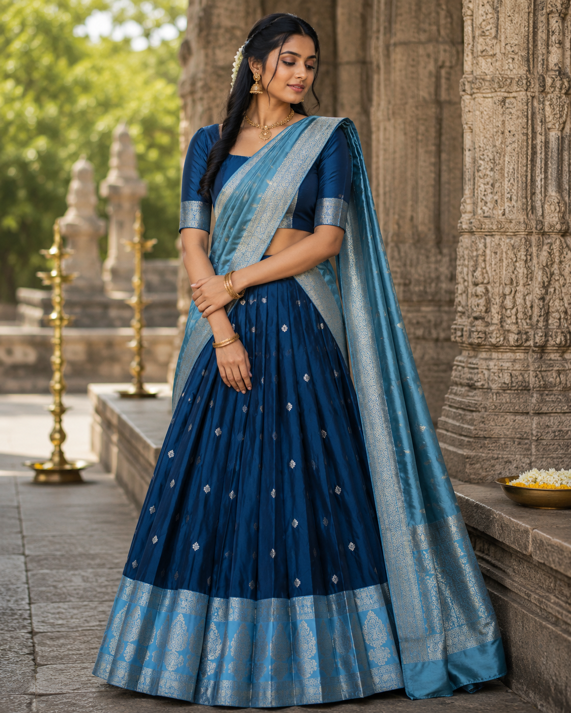 Half saree silk semi stitched VEHSS19