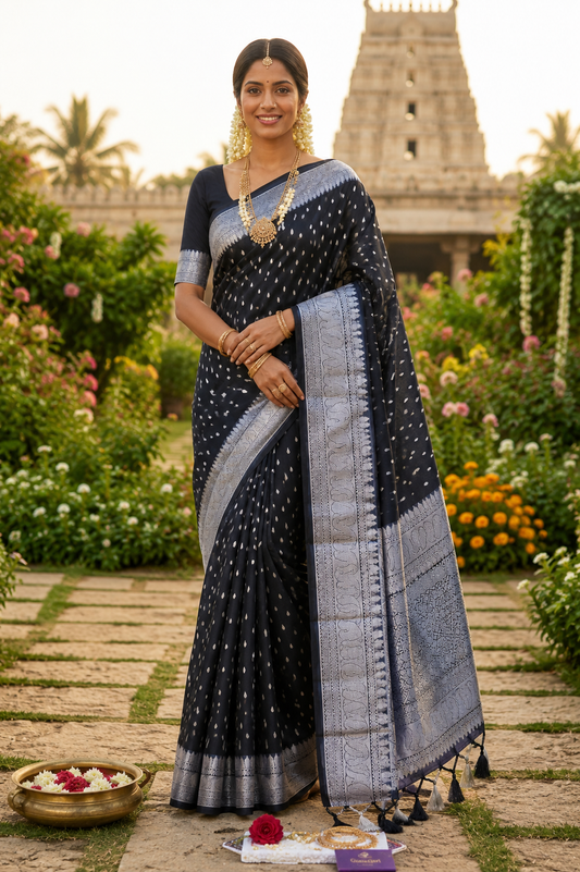 Jasmine Bud Kanjivaram silk saree VEJK408