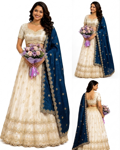 Half saree Semi stitched shimmer silk VEHSS06