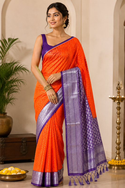 Jasmine Bud Kanjivaram silk saree VEJK406