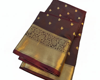 Kanjivaram rich brown soft silk VEKRB0105