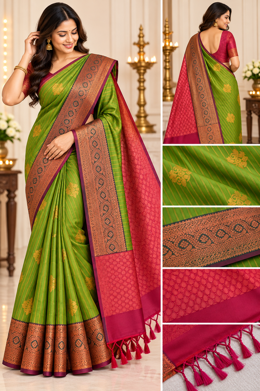 Kanjivaram soft silks Line vairaoosi