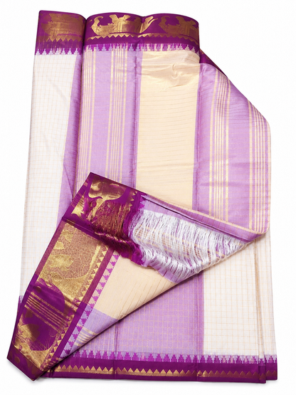 Onam Kattam Fancy checked silk sarees