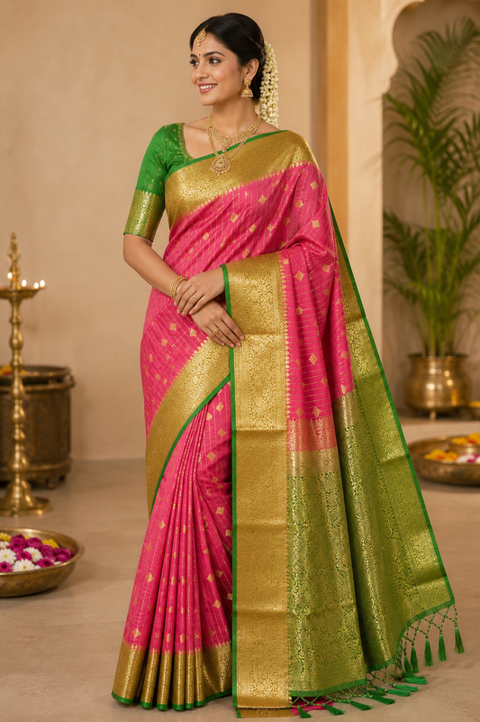 Jasmine Bud Kanjivaram silk saree VEJK410
