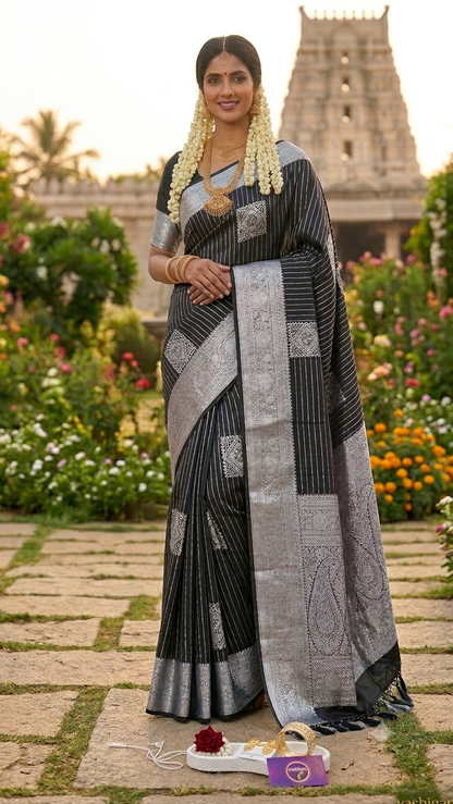 Jasmine Bud Kanjivaram silk saree