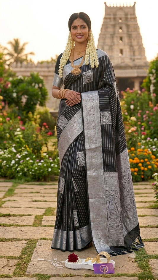 Jasmine Bud Kanjivaram silk saree VEJK405