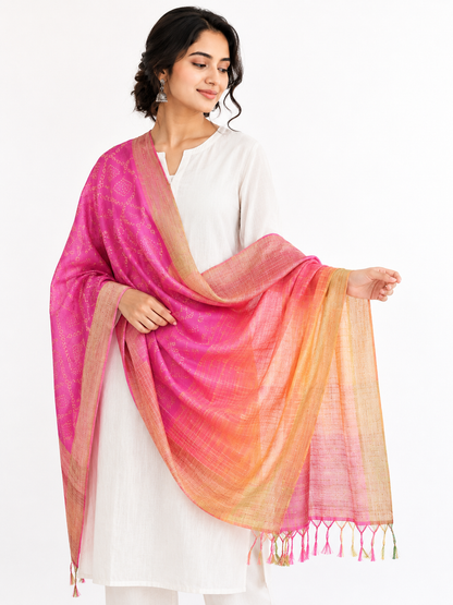 Printed cotton shawl / Duppata 2.4M