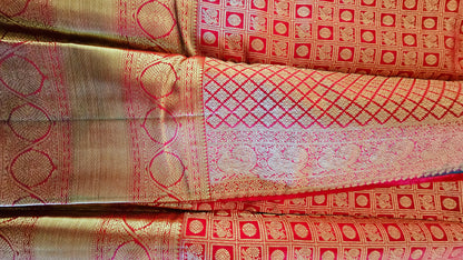 Kanjivaram Pure silk sarees Red VEK328