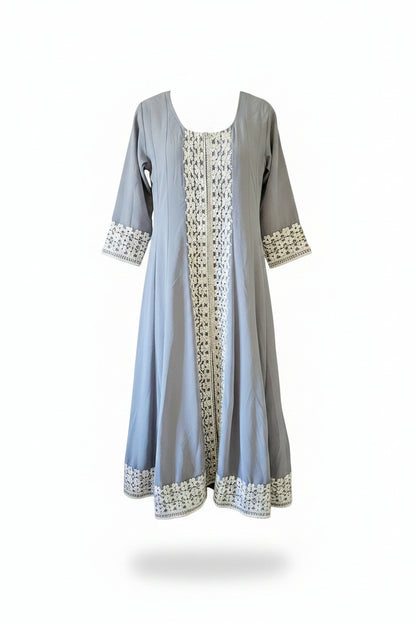 Anarkali suits 3pcs Grey with silver