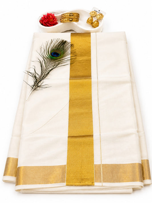 Kerala Kasavu sarees Gold Border