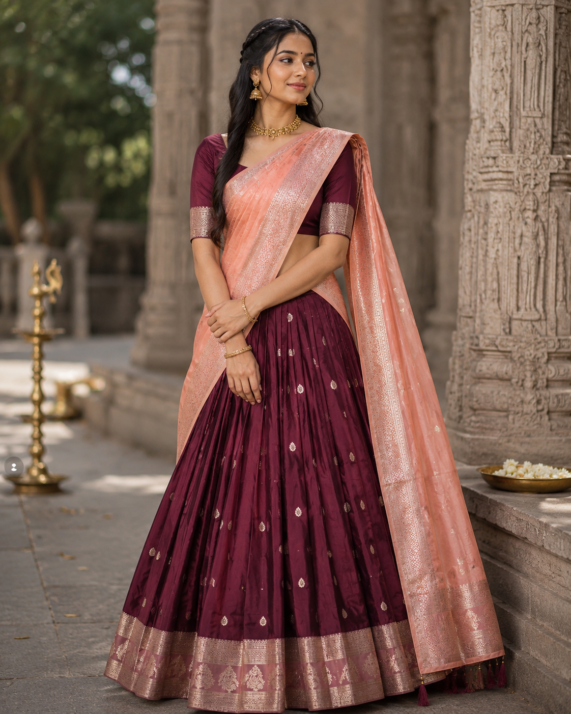 Half saree silk semi stitched VEHSS17