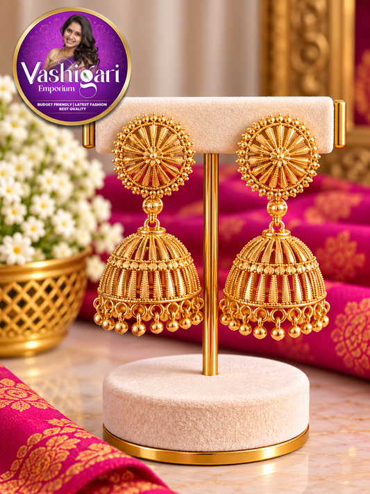 Jhumka Earrings Gold plated sunrise