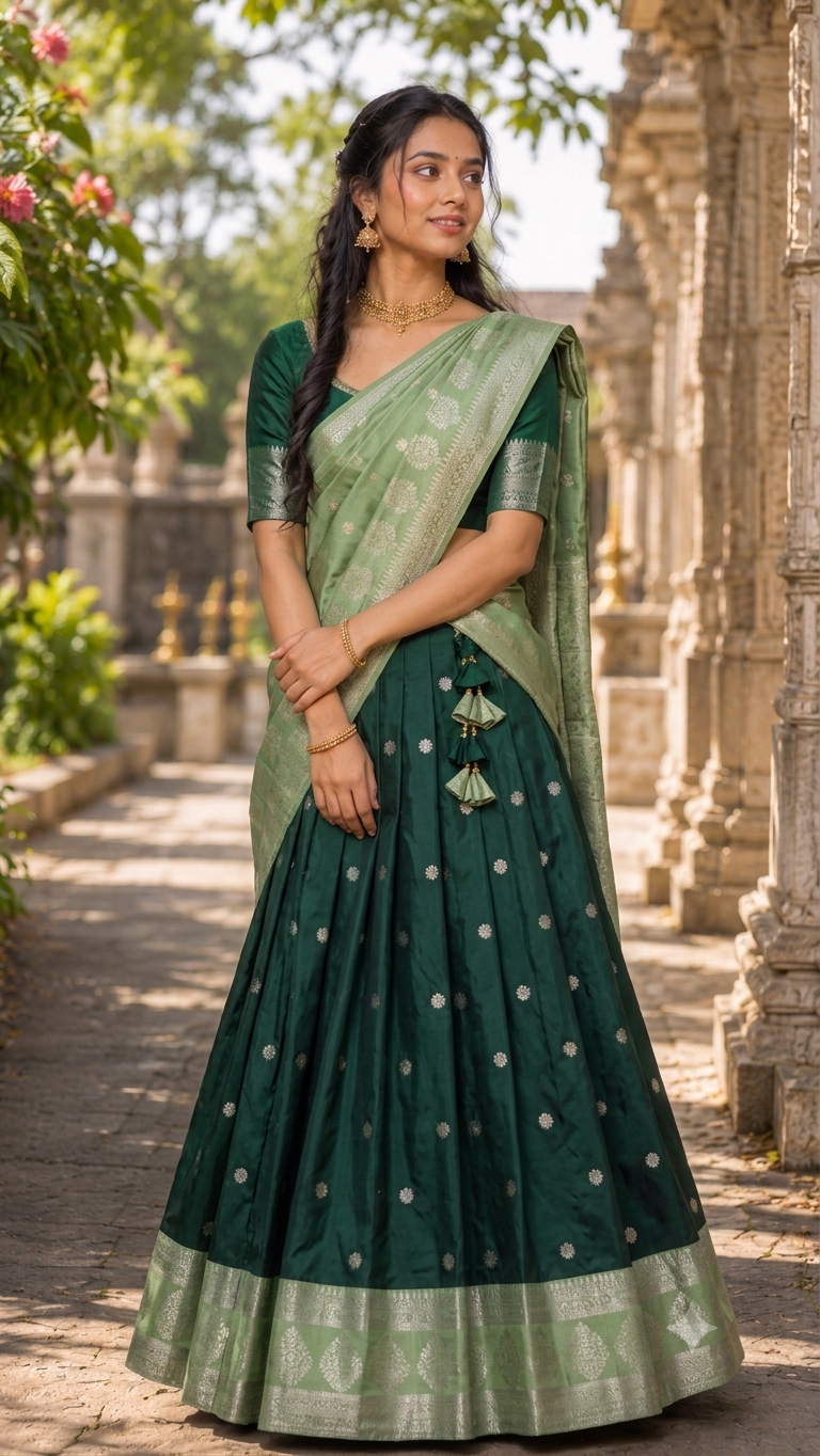 Half saree silk semi stitched VEHSS18