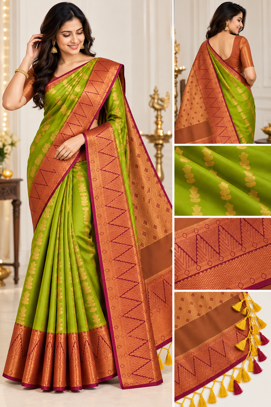 Kanjivaram soft silk saree Mangoflower