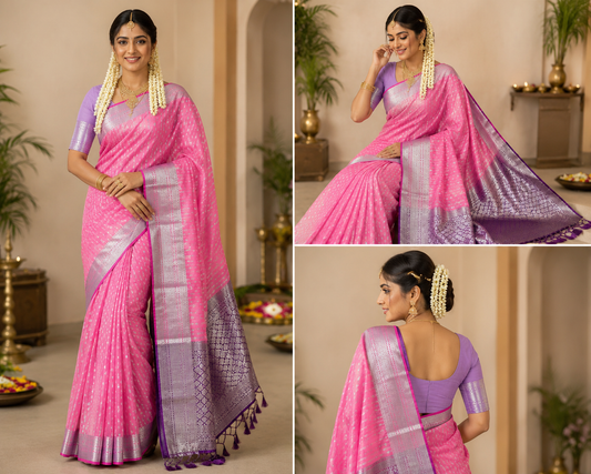 Jasmine Bud Kanjivaram silk saree VEJK409