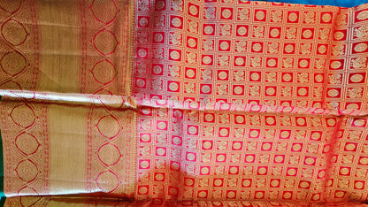 Kanjivaram Pure silk sarees Red VEK328