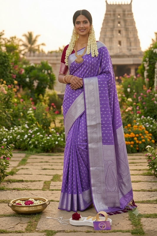 Jasmine Bud Kanjivaram silk saree VEJK404