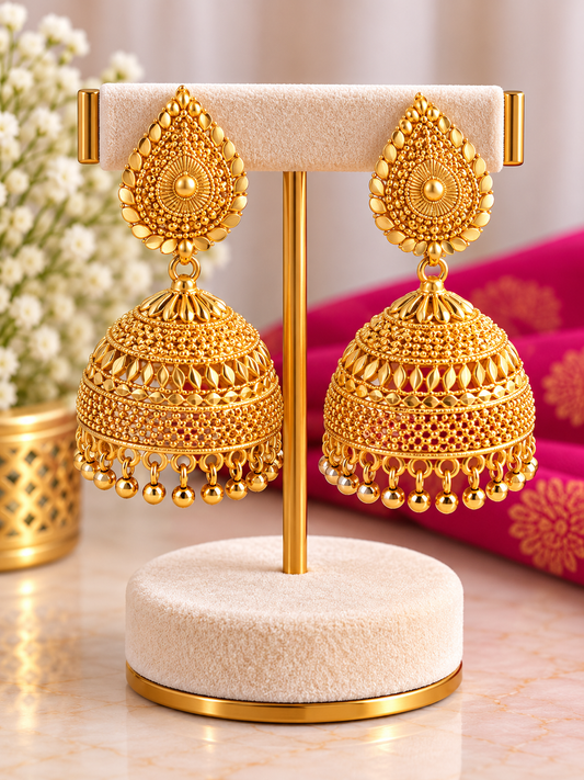 Traditional Bell Earrings Gold Jhumka