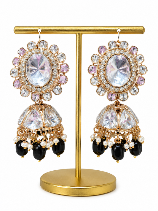 Kundan Jhumka Black