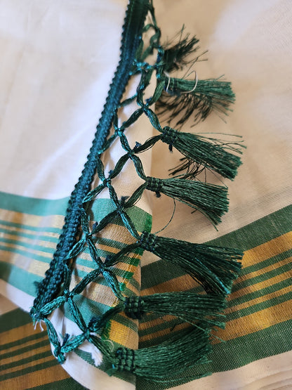 Kerala Kasavu sarees Green Border