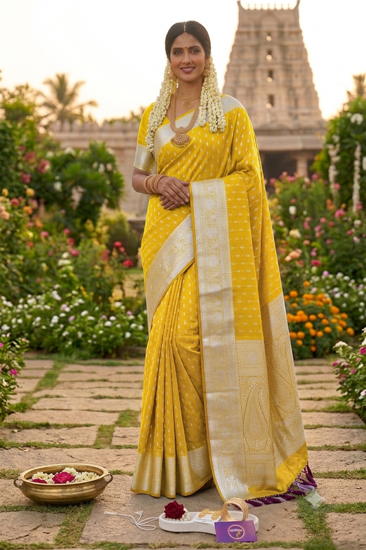 Jasmine Bud Kanjivaram silk saree VEJK403