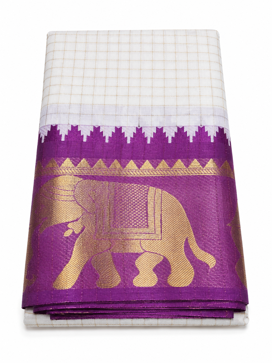 Onam Kattam Fancy checked silk sarees