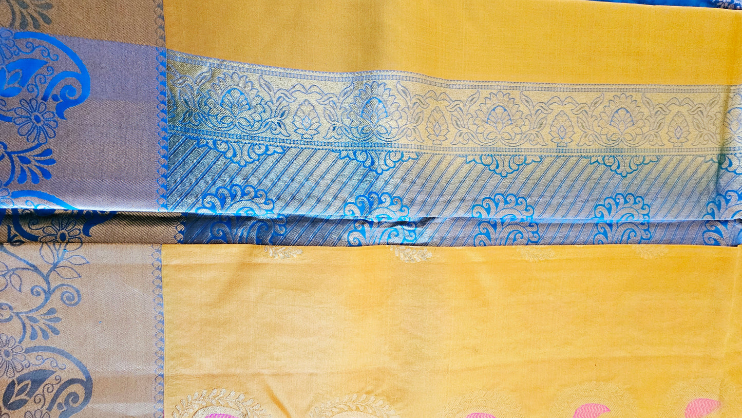 Kanjivaram Pure silk sarees Mustard VEK327