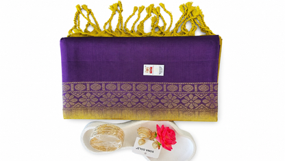 Kanjivaram Pure silk saree  Purple Bridal Kanchipuram  VEK323