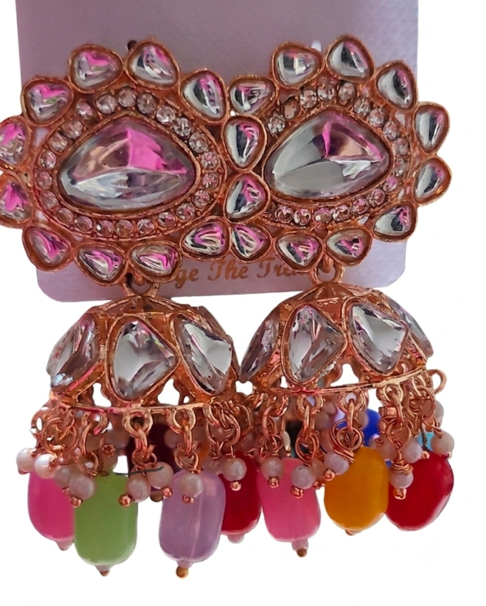 Kundan Jhumka Multicolor