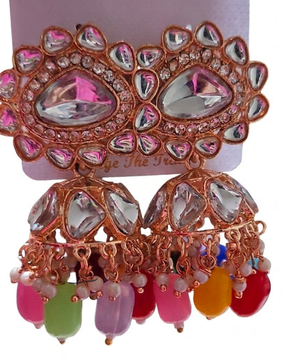 Kundan Jhumka Multicolor