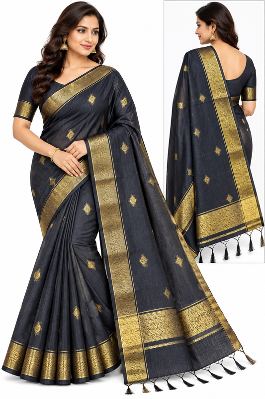 Handloom summer cotton Black