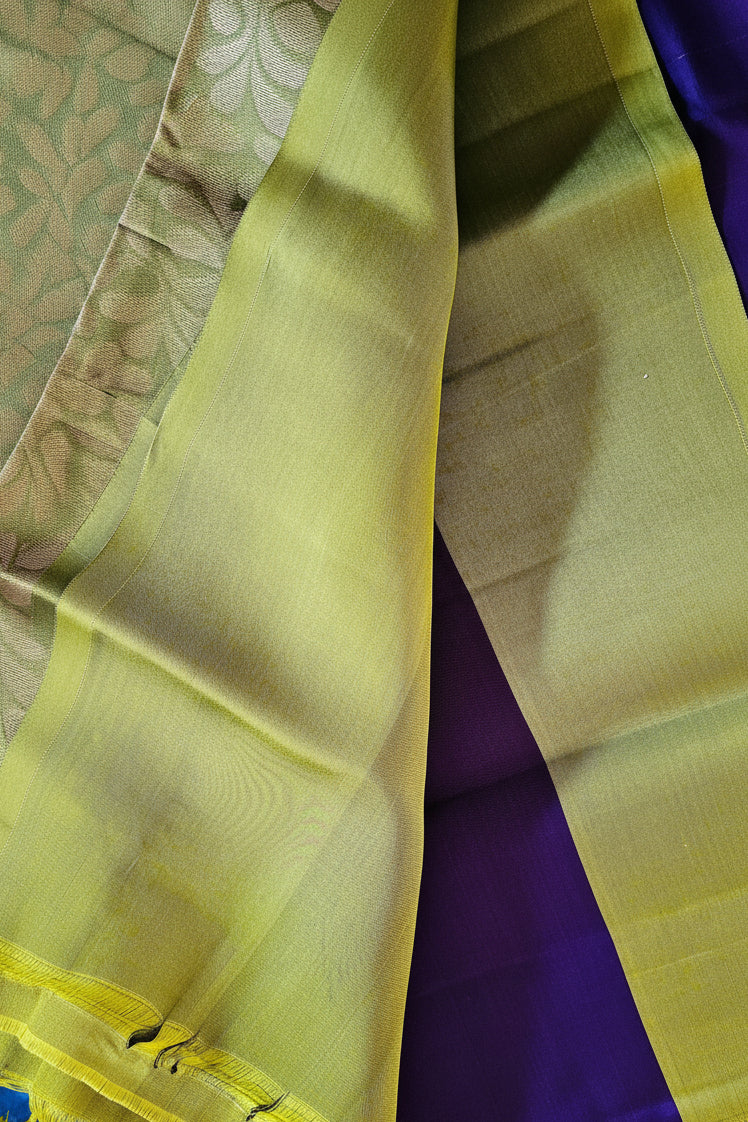 Kanjivaram Pure silk saree  Purple Bridal Kanchipuram  VEK323