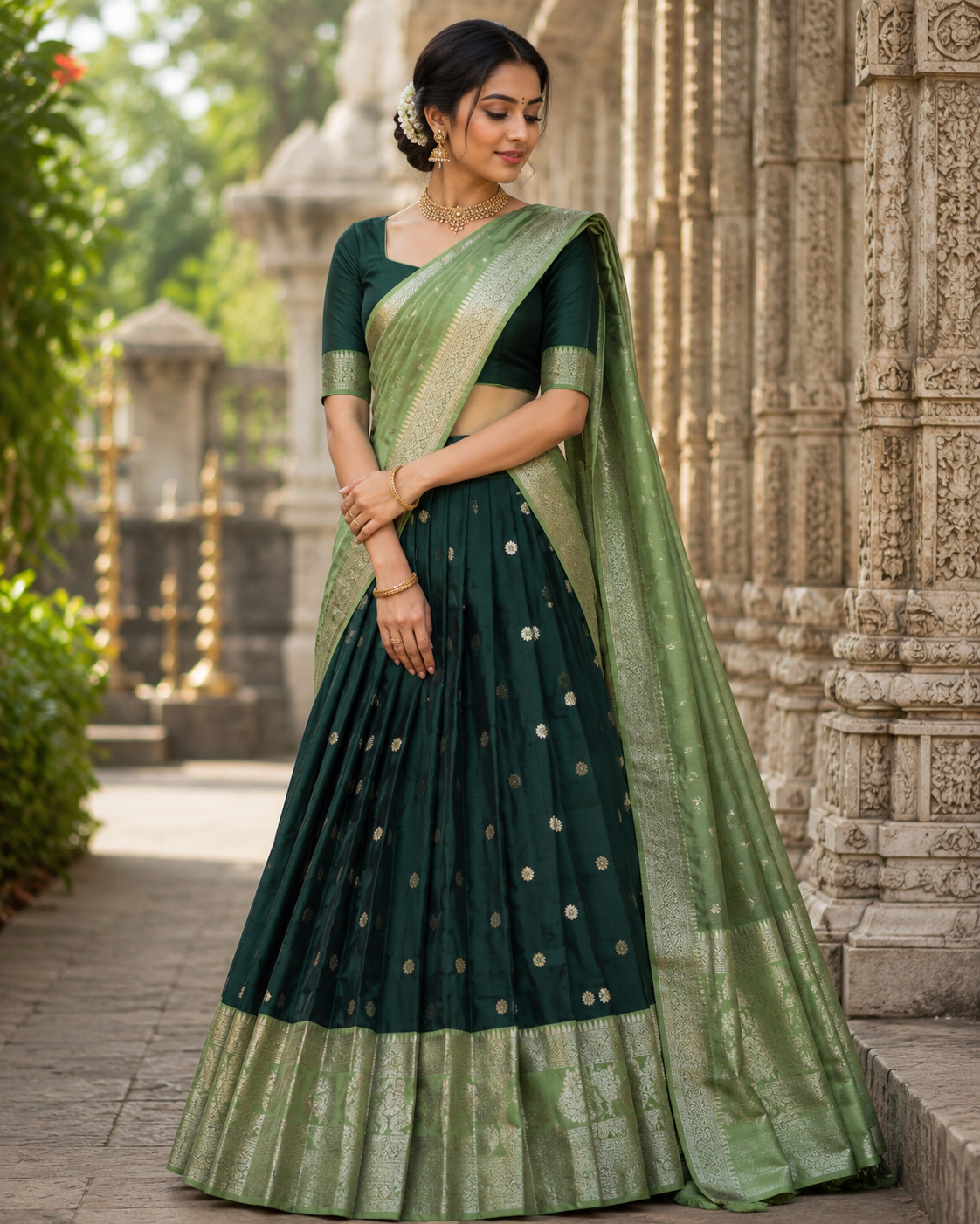 Half saree silk semi stitched VEHSS18