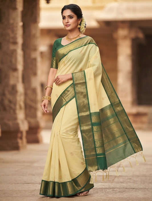 Handloom summer cotton sandalgreen