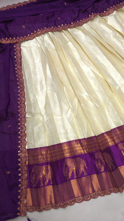 Half saree Semi stitched Purple VEHSS03