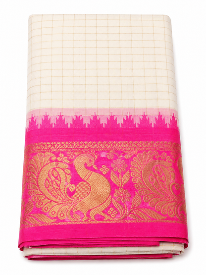 Onam Kattam Fancy checked silk sarees