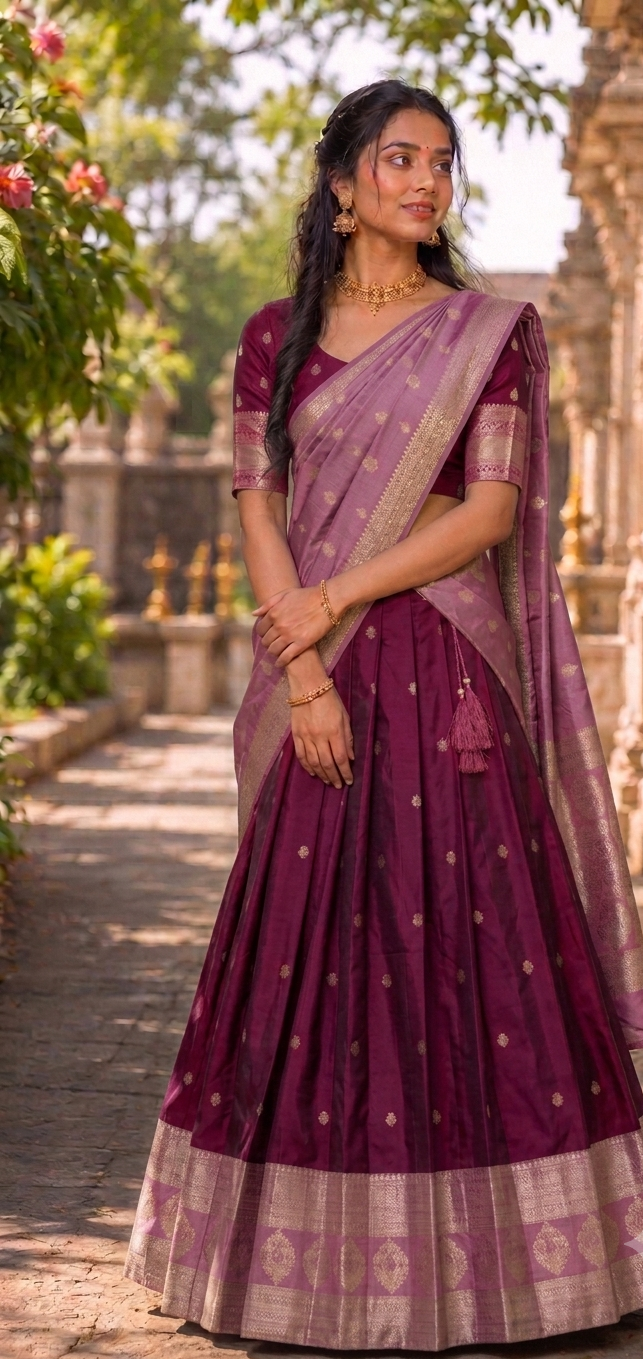Half saree silk semi stitched VEHSS13
