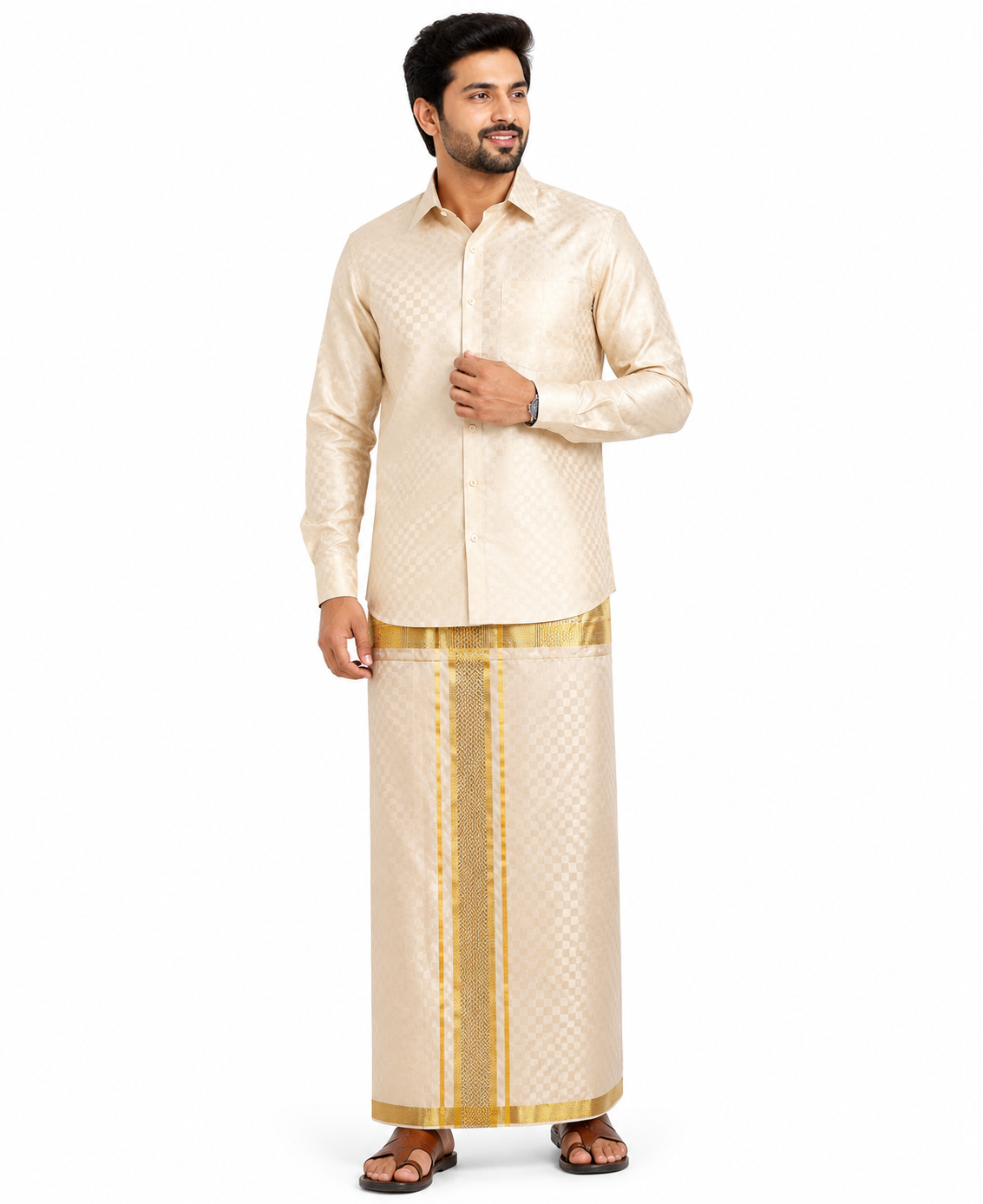 Premium Men's shirts and Dhotis sandal with pockets and velcro