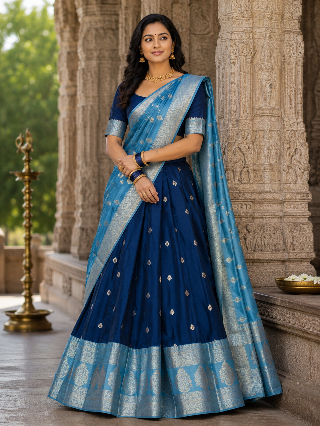Half saree silk semi stitched VEHSS19