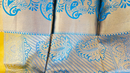 Kanjivaram Pure silk sarees Mustard VEK327