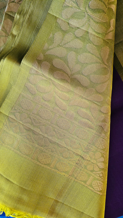 Kanjivaram Pure silk saree  Purple Bridal Kanchipuram  VEK323