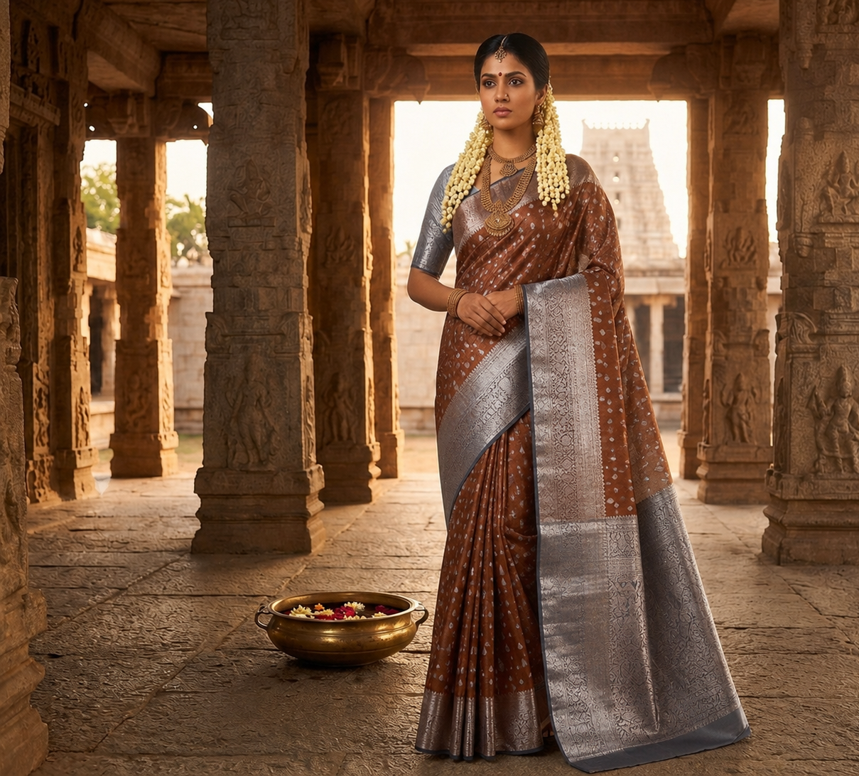 Jasmine Bud Kanjivaram silk sarees VE