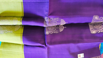 Kanjivaram Pure silk saree  Purple Bridal Kanchipuram  VEK323