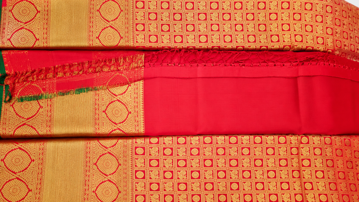 Kanjivaram Pure silk sarees Red VEK328