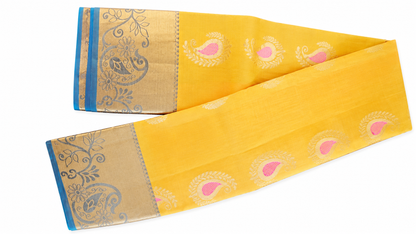 Kanjivaram Pure silk sarees Mustard VEK327