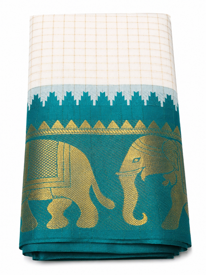 Onam Kattam Fancy checked silk sarees